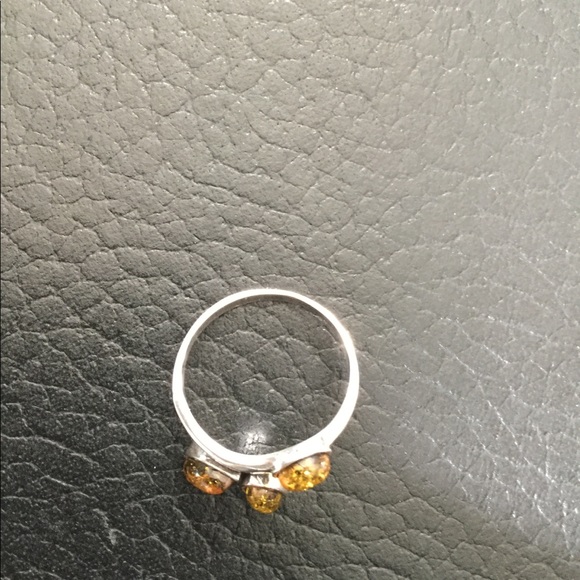 🍃Natural Yellow Amber SS Ring🍃 - Picture 4 of 7